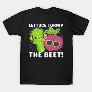 Funny Lettuce Turnip The Beat Vegetable Food Music Pun Cute T-Shirt